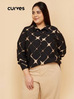 max - Printed Women Black Shirt