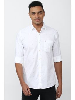 Peter England - Men White Slim Fit Casual Shirt