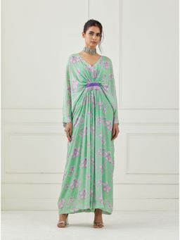 Label Nitika - Floral Green Kaftan Style Maxi Dress