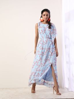 Label Nitika - Sky Blue Long Midi Dress (Set of 2)