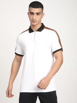 R&B - Men White Aop Polo T-Shirt