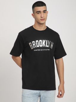 R&B - Men Black Relaxed Fit T-Shirt