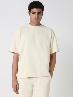 R&B - Cream Young Textured T-Shirt