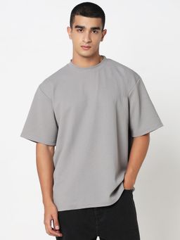 R&B - Grey Young Textured T-Shirt