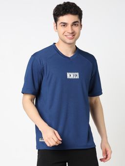 R&B - Men Blue Oversized Fit T-Shirt