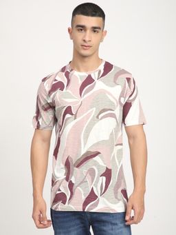 R&B - Men Pink Regular Fit T-Shirt