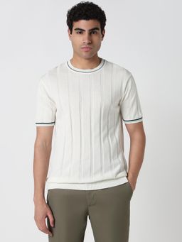 R&B - Men White Casual T-Shirt