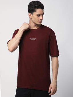 R&B - Men Maroon Casual T-Shirt