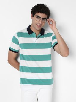 R&B - Men Green Casual Polo T-Shirt