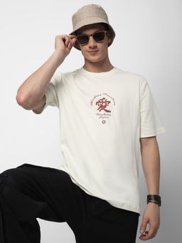 R&B - Men Off White Casual T-Shirt