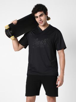 R&B - Men Black Casual T-Shirt