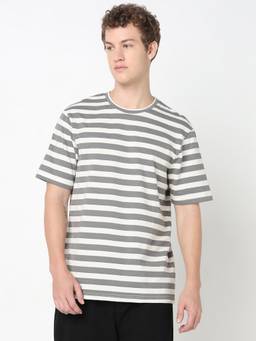 R&B - Men Grey Casual T-Shirt
