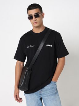 R&B - Men Black Casual T-Shirt