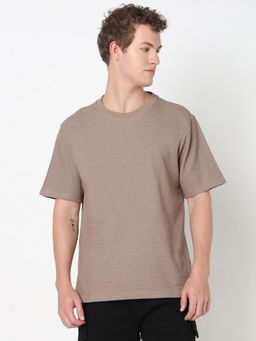 R&B - Men Beige Casual T-Shirt