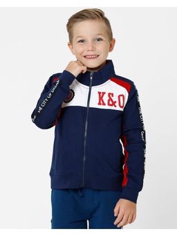 Kate & Oscar - Boys High Collar Navy Blue Sweatshirt