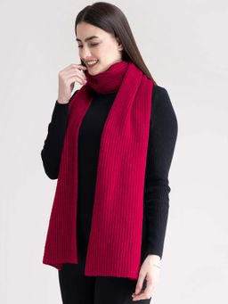 FABLE STREET - LivSoft Textured Knit Muffler - Fuschia