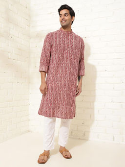 Fabindia - Red Cotton Bagh Printed Kurta