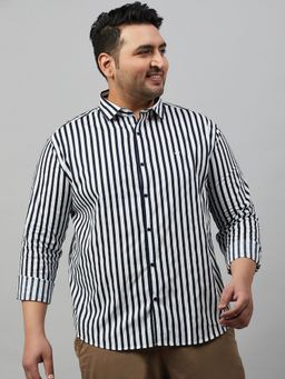 SHOWOFFFF - Men's Striped White Premium Shirt