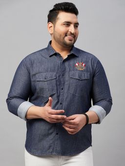 SHOWOFFFF - Men's Solid Navy Blue Premium Shirt