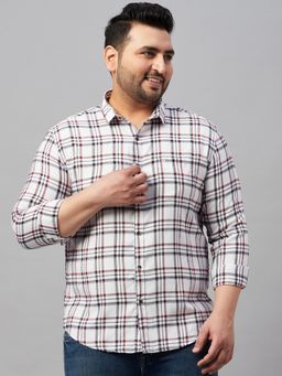 SHOWOFFFF - Men's Checked White Classic Shirt
