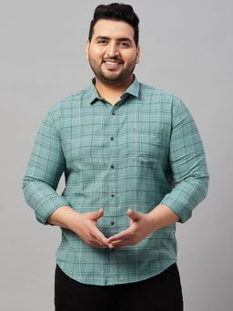 SHOWOFFFF - Men's Checked Sea Green Classic Shirt