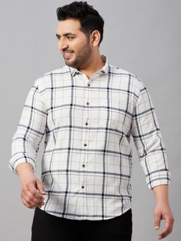 SHOWOFFFF - Men's Checked White Classic Shirt