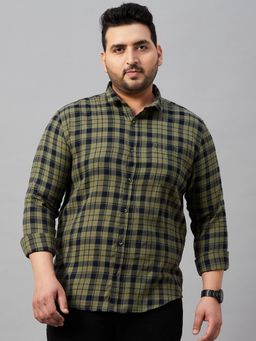 SHOWOFFFF - Men's Checked Olive Classic Shirt