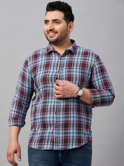 SHOWOFFFF - Men's Checked Blue Classic Shirt