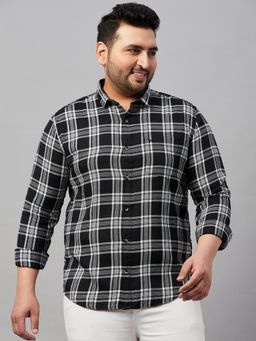 SHOWOFFFF - Men's Checked Black Classic Shirt