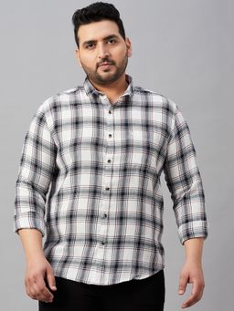 SHOWOFFFF - Men's Checked White Classic Shirt