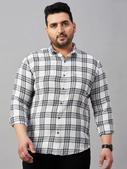 SHOWOFFFF - Men's Checked White Classic Shirt