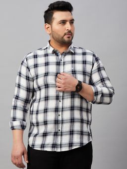 SHOWOFFFF - Men's Checked White Classic Shirt