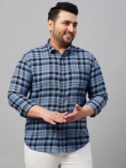 SHOWOFFFF - Men's Checked Blue Classic Shirt