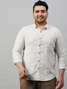 SHOWOFFFF - Men's Checked White Classic Shirt