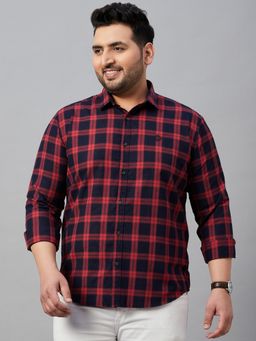 SHOWOFFFF - Men's Checked Red Comfort Shirt