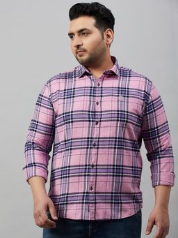 SHOWOFF - Men's Checked Pink Comfort Shirt