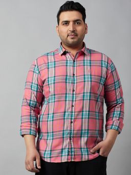 SHOWOFFFF - Men's Checked Pink Comfort Shirt
