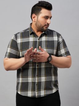 SHOWOFFFF - Men's Checked Grey Regular Shirt