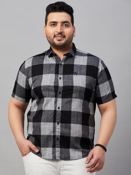 SHOWOFFFF - Men's Checked Black Regular Shirt