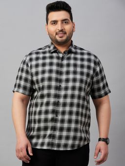 SHOWOFFFF - Men's Checked Black Regular Shirt