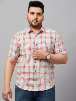 SHOWOFFFF - Men's Checked Green Regular Shirt