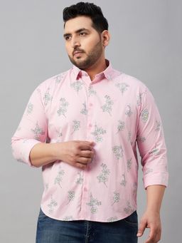SHOWOFF - Men's Printed Pink Smart Shirt