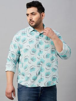 SHOWOFFFF - Men's Printed Green Smart Shirt