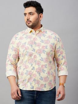 SHOWOFFFF - Men's Printed Yellow Smart Shirt