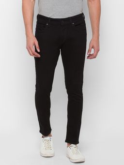 Spykar - Black Cotton Stretch Slim Fit Tapered Length Kano Jeans