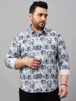 SHOWOFFFF - Men's Printed White Comfort Shirt