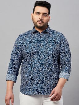 SHOWOFFFF - Men's Printed Blue Comfort Shirt