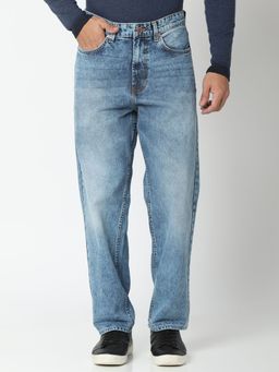Spykar - Men Light Blue Cotton Loose Fit Regular Length Renato Jeans