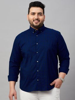 SHOWOFFFF - Men's Checked Blue Regular Shirt