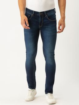 Spykar - Dark Blue Cotton Super Skinny Fit Tapered Length Jeans